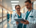 Jobs least likely to be replaced by AI — medical professional reviewing data in hospital hallway
